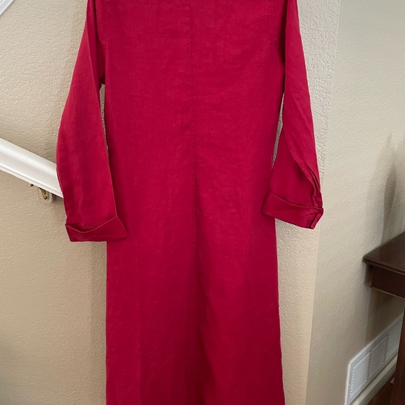 FLAX Elegant Red Wrap Robe - Picture 2 of 3